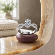 Coronation Crown V-Shape Moissanite Ring - Image 3