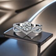 Coronation Crown V-Shape Moissanite Ring - Image 5