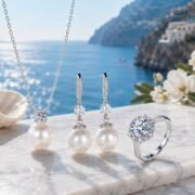 Moon Dew Pearl & Moissanite Diana 3-Piece Set - Image 2