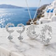 Stellar Moon Weave Moissanite Star & Moon 3-Piece Set - Image 6