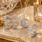 Stellar Moon Weave Moissanite Star & Moon 3-Piece Set - Image 2