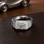Ethereal Geometric Moissanite Men's Ring - Image 6