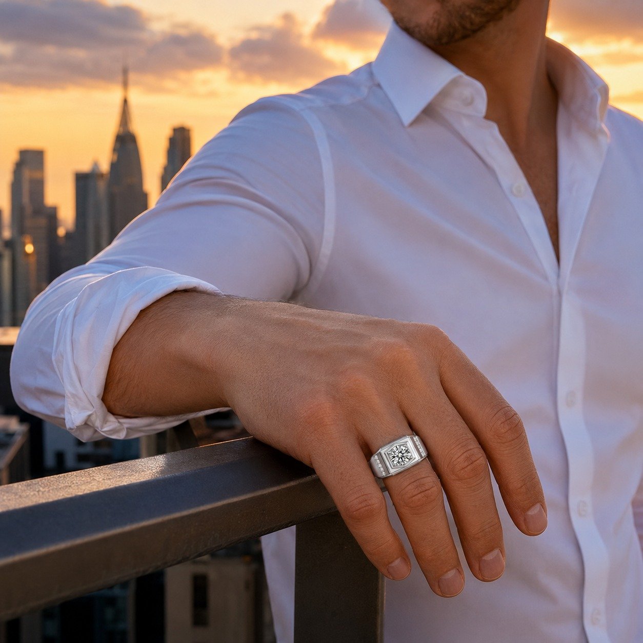 WhatsApp Image 2026-07-16 at 13.28.24 (4) Ethereal Geometric Moissanite Men's Ring - Image 1