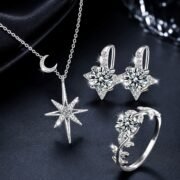 Starfall Crescent Moissanite Starburst 3-Piece Set - Image 5