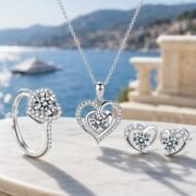 Heart's Desire Double Heart Moissanite 3-Piece Set - Image 2