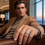Monolith Classic Geometric Moissanite Men's Ring - Image 3
