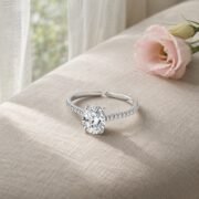 Celestia Oval-Cut Pavé Ring - Image 4