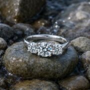 Evermore Three-Stone Moissanite Ring - Image 3