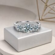 Evermore Three-Stone Moissanite Ring - Image 4