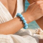 Azure Tide Blue Marbled Bead Bracelet Limited Edition Worldwide