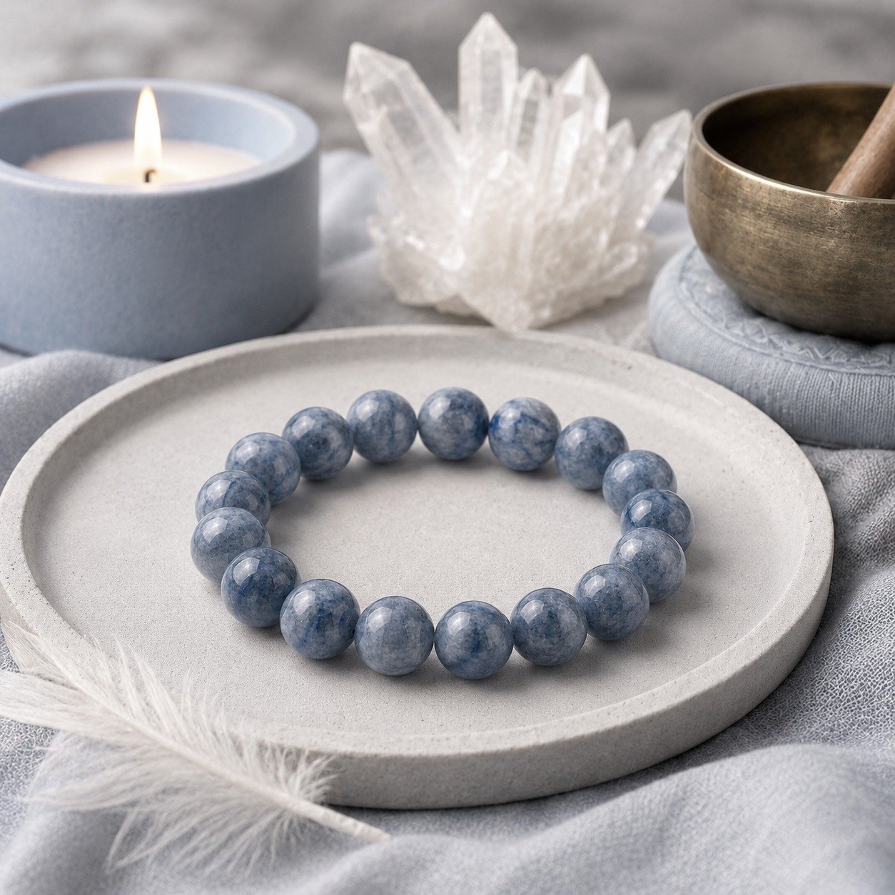WhatsApp Image 2026-07-16 at 19.31.32 (1) Stillwater Blue-Grey Marbled Bead Bracelet - Image 1