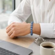 Stillwater Blue-Grey Marbled Bead Bracelet - Image 2