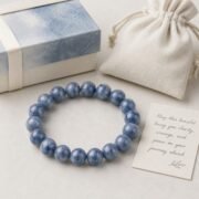 Stillwater Blue-Grey Marbled Bead Bracelet - Image 5