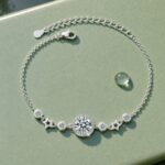 Star Orbit Round Bezel Star Moissanite Bracelet