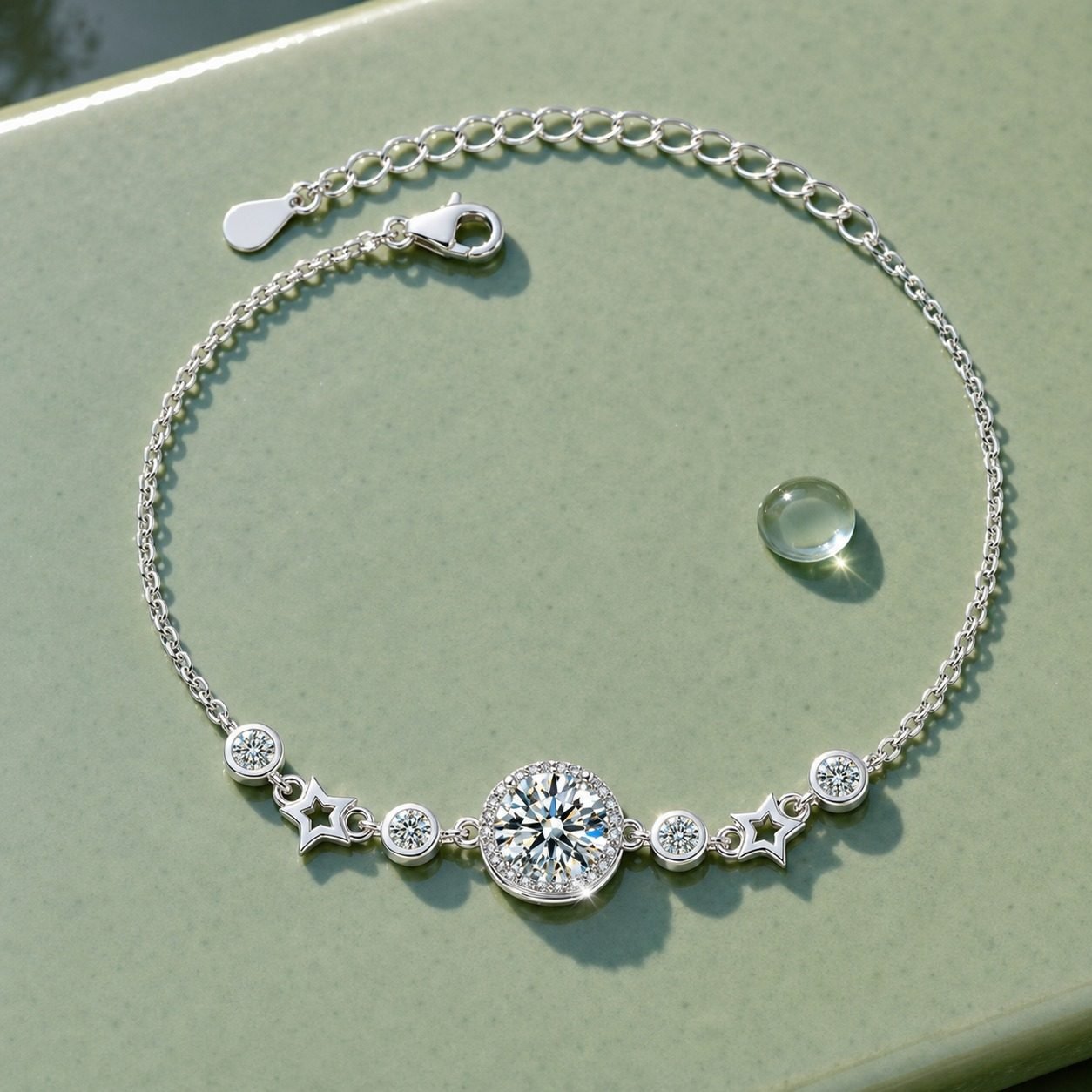 WhatsApp Image 2026-07-16 at 20.29.22 (2) Star Orbit Round Bezel Star Moissanite Bracelet - Image 1
