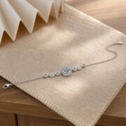 Star Orbit Round Bezel Star Moissanite Bracelet - Image 3