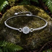 Snow Wishes Heart & Snowflake Moissanite Bracelet