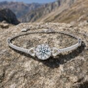 Snow Wishes Heart & Snowflake Moissanite Bracelet - Image 3