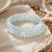 Mint Sea Breeze Natural Aquamarine Multi-Wrap Bracelet - Image 3