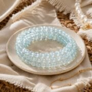 Mint Sea Breeze Natural Aquamarine Multi-Wrap Bracelet - Image 4