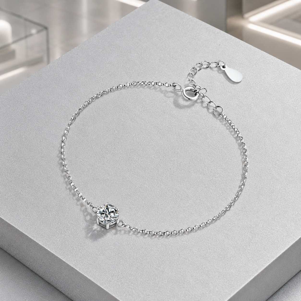 WhatsApp Image 2026-07-17 at 14.20.20 Starlight Classic Six-Prong Solitaire Moissanite Bracelet - Image 1