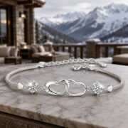 Intertwined Hearts Double Heart Moissanite Bracelet - Image 3