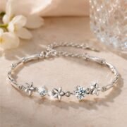 Summer Bloom Clover Flower Moissanite Bracelet - Image 2