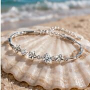 Summer Bloom Clover Flower Moissanite Bracelet - Image 3