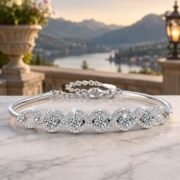 Eternal Glow Five-Stone Moissanite Bangle Bracelet - Image 2