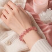 Starlight Wish Strawberry Quartz Heart Bracelet - Image 3