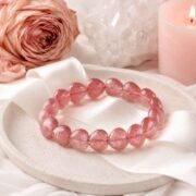 Starlight Wish Strawberry Quartz Heart Bracelet
