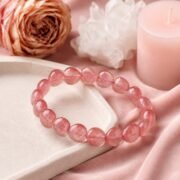 Starlight Wish Strawberry Quartz Heart Bracelet - Image 4