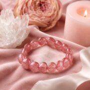 Starlight Wish Strawberry Quartz Heart Bracelet - Image 5