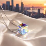 Aurora Sugar Cube Crystal Necklace - Image 5