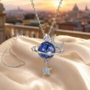 Stellar Dream Planet Star Moon Necklace - Image 5