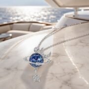 Stellar Dream Planet Star Moon Necklace - Image 3