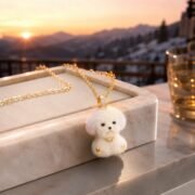 Milk Fluff Puppy Velvet Bichon Necklace