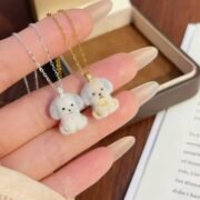Milk Fluff Puppy Velvet Bichon Necklace - Image 4