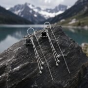 Lucky Clover S999 Silver Agate Earrings - Image 4