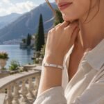 Starry Clover Fine Silver Frosted Luxury Bangle