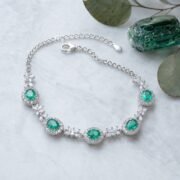 Emerald Halo S925 Silver Tennis Bracelet - Image 5