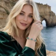 Emerald Halo S925 Silver Tennis Bracelet