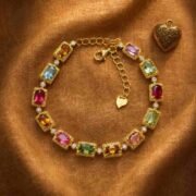 Rainbow Verse S925 Silver Tourmaline Oval Bracelet - Image 3