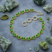 Verdant Glow Natural Diopside Toggle-Clasp Bracelet - Image 2