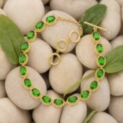 Verdant Glow Natural Diopside Toggle-Clasp Bracelet - Image 3