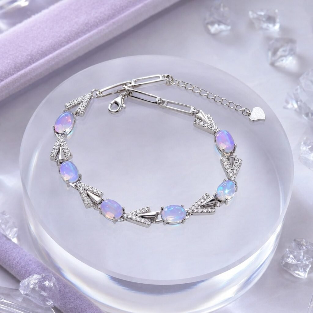 SIGLO minimalist sterling silver bracelet displayed on satin