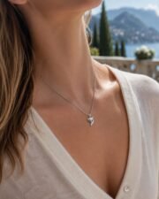 Fox Gaze S925 Sterling Silver Pavé Necklace - Image 5