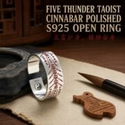 Cinnabar Five Thunder Talisman Adjustable Ring - Image 2