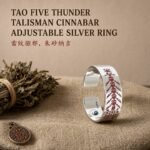 Cinnabar Five Thunder Talisman Adjustable Ring