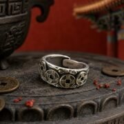 Five Emperor Coins Protective Silver Ring - Image 4